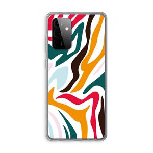 CaseCompany Colored Zebra: Samsung Galaxy A72 Transparant Hoesje