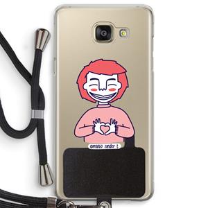 CaseCompany Hartje: Samsung Galaxy A5 (2016) Transparant Hoesje met koord