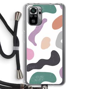 CaseCompany Memphis Shapes: Xiaomi Redmi Note 10S Transparant Hoesje met koord