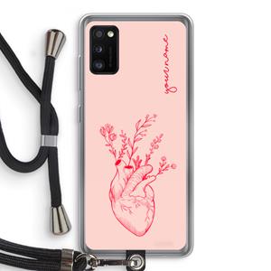 CaseCompany Blooming Heart: Samsung Galaxy A41 Transparant Hoesje met koord