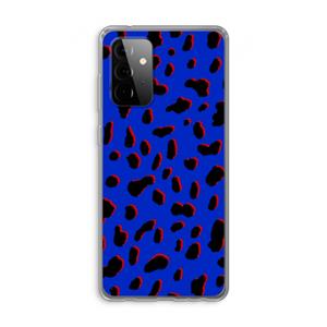 CaseCompany Blue Leopard: Samsung Galaxy A72 Transparant Hoesje