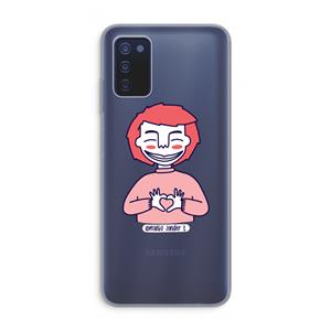 CaseCompany Hartje: Samsung Galaxy A03s Transparant Hoesje