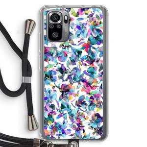 CaseCompany Hibiscus Flowers: Xiaomi Redmi Note 10S Transparant Hoesje met koord