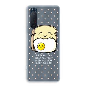 CaseCompany Sleep All Day: Sony Xperia 5 II Transparant Hoesje
