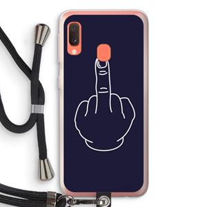 CaseCompany F**k U: Samsung Galaxy A20e Transparant Hoesje met koord