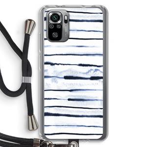 CaseCompany Ink Stripes: Xiaomi Redmi Note 10S Transparant Hoesje met koord