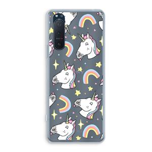 CaseCompany Rainbow Unicorn: Sony Xperia 5 II Transparant Hoesje