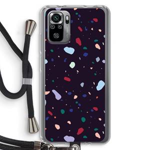 CaseCompany Dark Rounded Terrazzo: Xiaomi Redmi Note 10S Transparant Hoesje met koord