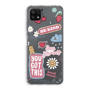 CaseCompany Positivity: Samsung Galaxy A22 5G Transparant Hoesje