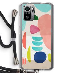 CaseCompany Bold Rounded Shapes: Xiaomi Redmi Note 10S Transparant Hoesje met koord