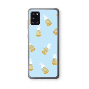 CaseCompany Ananasjes: Samsung Galaxy A31 Transparant Hoesje
