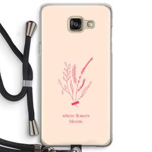 CaseCompany Where flowers bloom: Samsung Galaxy A5 (2016) Transparant Hoesje met koord