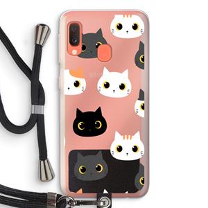 CaseCompany Katten: Samsung Galaxy A20e Transparant Hoesje met koord