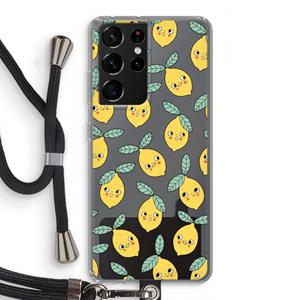 CaseCompany Citroenen: Samsung Galaxy S21 Ultra Transparant Hoesje met koord