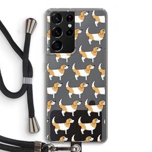 CaseCompany Doggy: Samsung Galaxy S21 Ultra Transparant Hoesje met koord