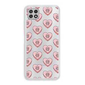 CaseCompany Chicks before dicks: Samsung Galaxy A22 4G Transparant Hoesje