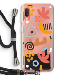 CaseCompany Abstract: Samsung Galaxy A20e Transparant Hoesje met koord