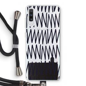 CaseCompany Marrakech Zigzag: Samsung Galaxy A70 Transparant Hoesje met koord
