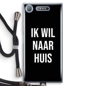 CaseCompany Ik wil naar huis - Zwart: Sony Xperia XZ1 Transparant Hoesje met koord
