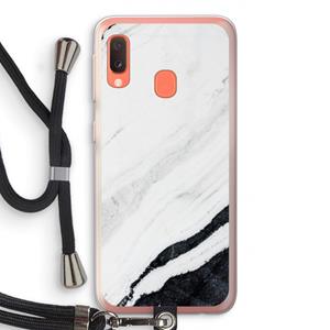CaseCompany Elegante marmer: Samsung Galaxy A20e Transparant Hoesje met koord