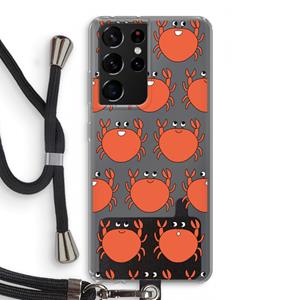 CaseCompany Krab: Samsung Galaxy S21 Ultra Transparant Hoesje met koord