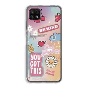CaseCompany Positivity: Samsung Galaxy A22 5G Transparant Hoesje