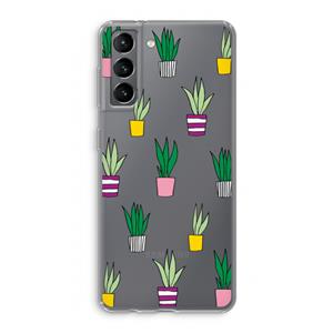 CaseCompany Sanseveria: Samsung Galaxy S21 Transparant Hoesje