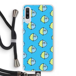 CaseCompany Visjes: Samsung Galaxy A70 Transparant Hoesje met koord