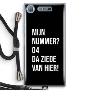 CaseCompany Da ziede van hier - Zwart: Sony Xperia XZ1 Transparant Hoesje met koord