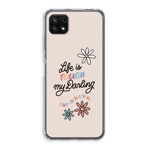 CaseCompany Tough Life: Samsung Galaxy A22 5G Transparant Hoesje