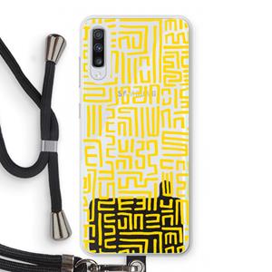 CaseCompany Majorelle Blue Print: Samsung Galaxy A70 Transparant Hoesje met koord