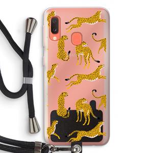 CaseCompany Luipaard: Samsung Galaxy A20e Transparant Hoesje met koord