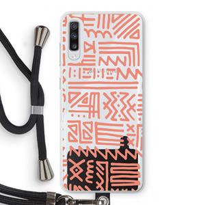 CaseCompany Marrakech Pink: Samsung Galaxy A70 Transparant Hoesje met koord