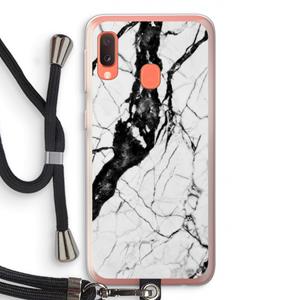 CaseCompany Witte marmer 2: Samsung Galaxy A20e Transparant Hoesje met koord