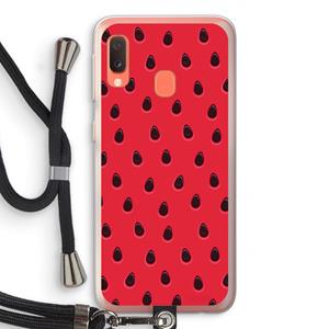 CaseCompany Watermelon: Samsung Galaxy A20e Transparant Hoesje met koord
