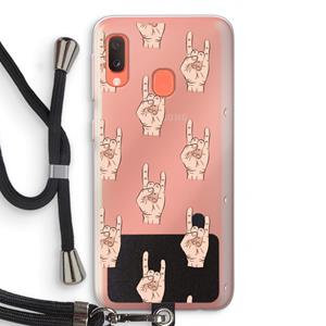 CaseCompany Rock: Samsung Galaxy A20e Transparant Hoesje met koord