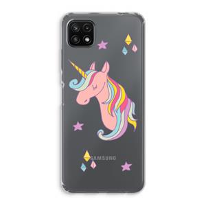 CaseCompany Roze eenhoorn: Samsung Galaxy A22 5G Transparant Hoesje