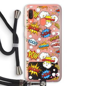 CaseCompany Pow Smack: Samsung Galaxy A20e Transparant Hoesje met koord