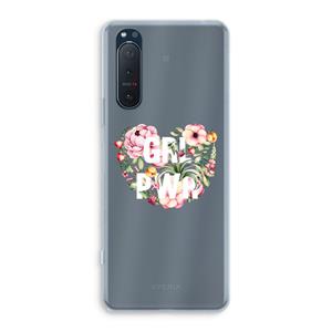 CaseCompany GRL PWR Flower: Sony Xperia 5 II Transparant Hoesje