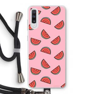 CaseCompany Watermeloen: Samsung Galaxy A70 Transparant Hoesje met koord