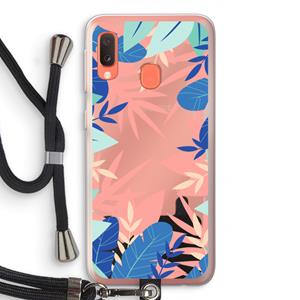 CaseCompany Tropisch: Samsung Galaxy A20e Transparant Hoesje met koord