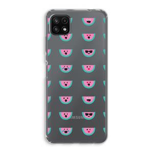 CaseCompany Smiley watermeloenprint: Samsung Galaxy A22 5G Transparant Hoesje