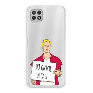 CaseCompany Gimme a call: Samsung Galaxy A22 4G Transparant Hoesje