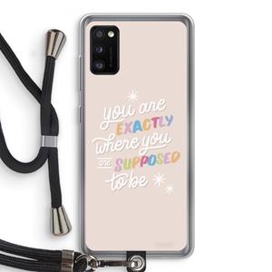 CaseCompany Right Place: Samsung Galaxy A41 Transparant Hoesje met koord