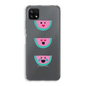 CaseCompany Smiley watermeloen: Samsung Galaxy A22 5G Transparant Hoesje