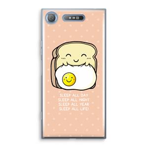 CaseCompany Sleep All Day: Sony Xperia XZ1 Transparant Hoesje