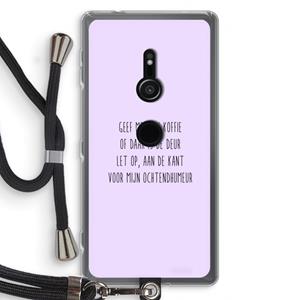 CaseCompany Ochtendhumeur: Sony Xperia XZ2 Transparant Hoesje met koord