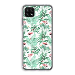 CaseCompany Flamingo bladeren: Samsung Galaxy A22 5G Transparant Hoesje