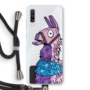 CaseCompany Lama: Samsung Galaxy A70 Transparant Hoesje met koord