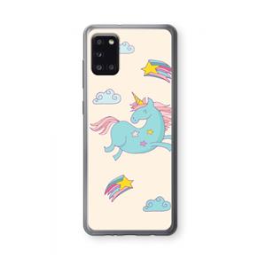 CaseCompany Vliegende eenhoorn: Samsung Galaxy A31 Transparant Hoesje